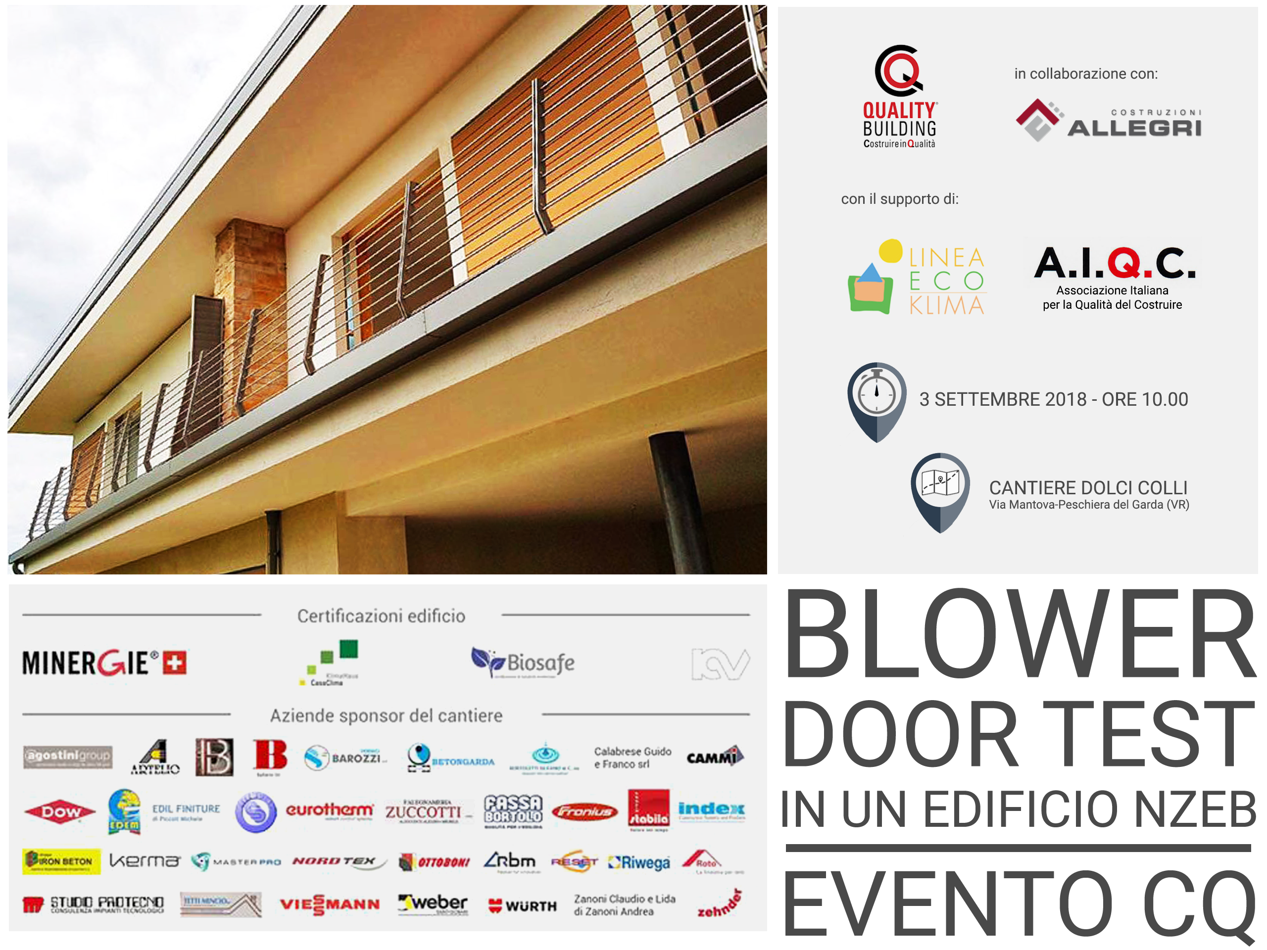 Blower Door Test in un edificio Minergie